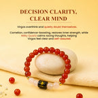 Virgo (कन्या राशि) Zodiac Carnelian & Milky Quartz Bracelet