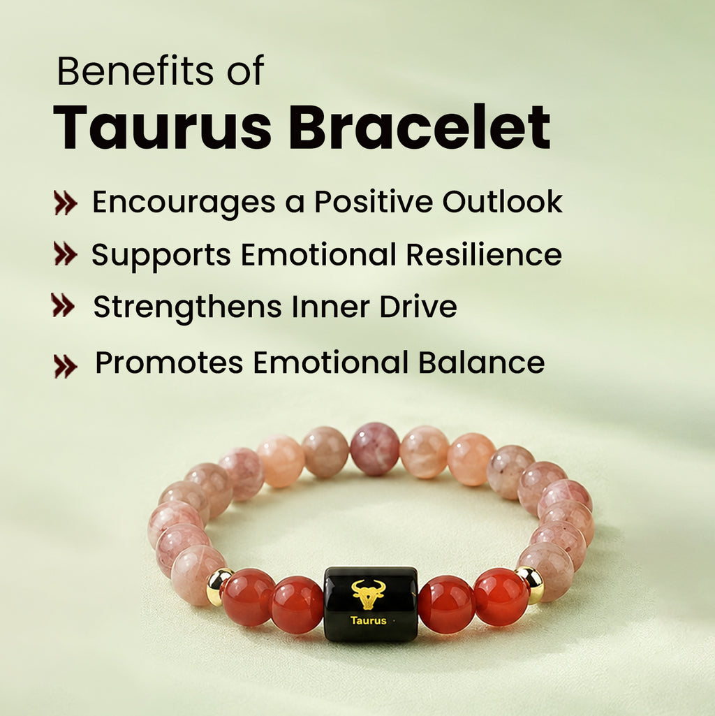 Taurus (वृषभ राशि) Zodiac Sunstone & Carnelian Bracelet