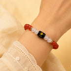 Virgo (कन्या राशि) Zodiac Carnelian & Milky Quartz Bracelet