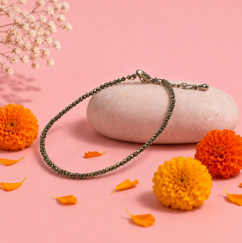 Raw Pyrite Anklet