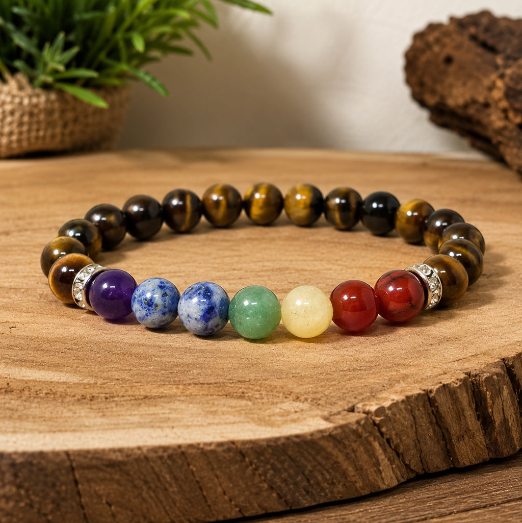 Seven Chakra Tiger Eye Bracelet
