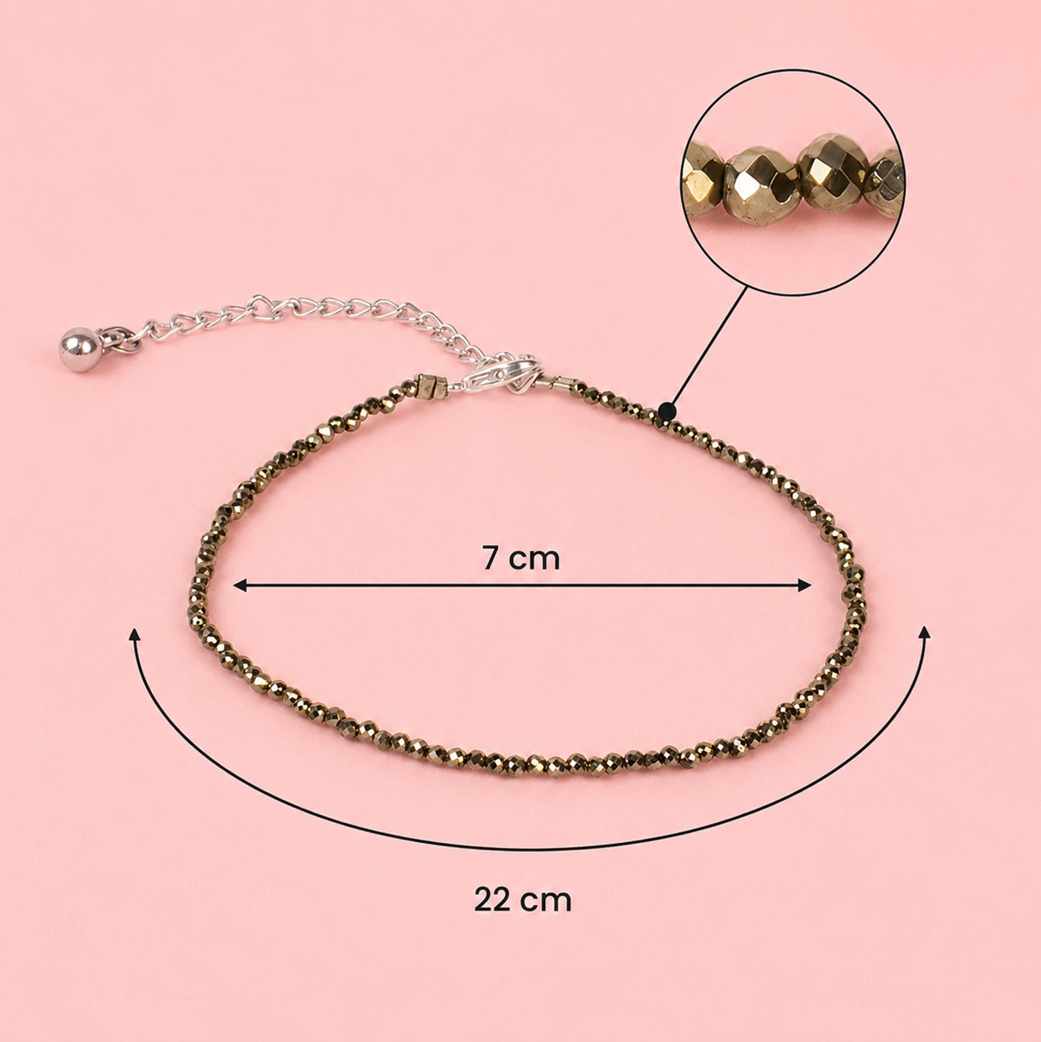 Raw Pyrite Anklet