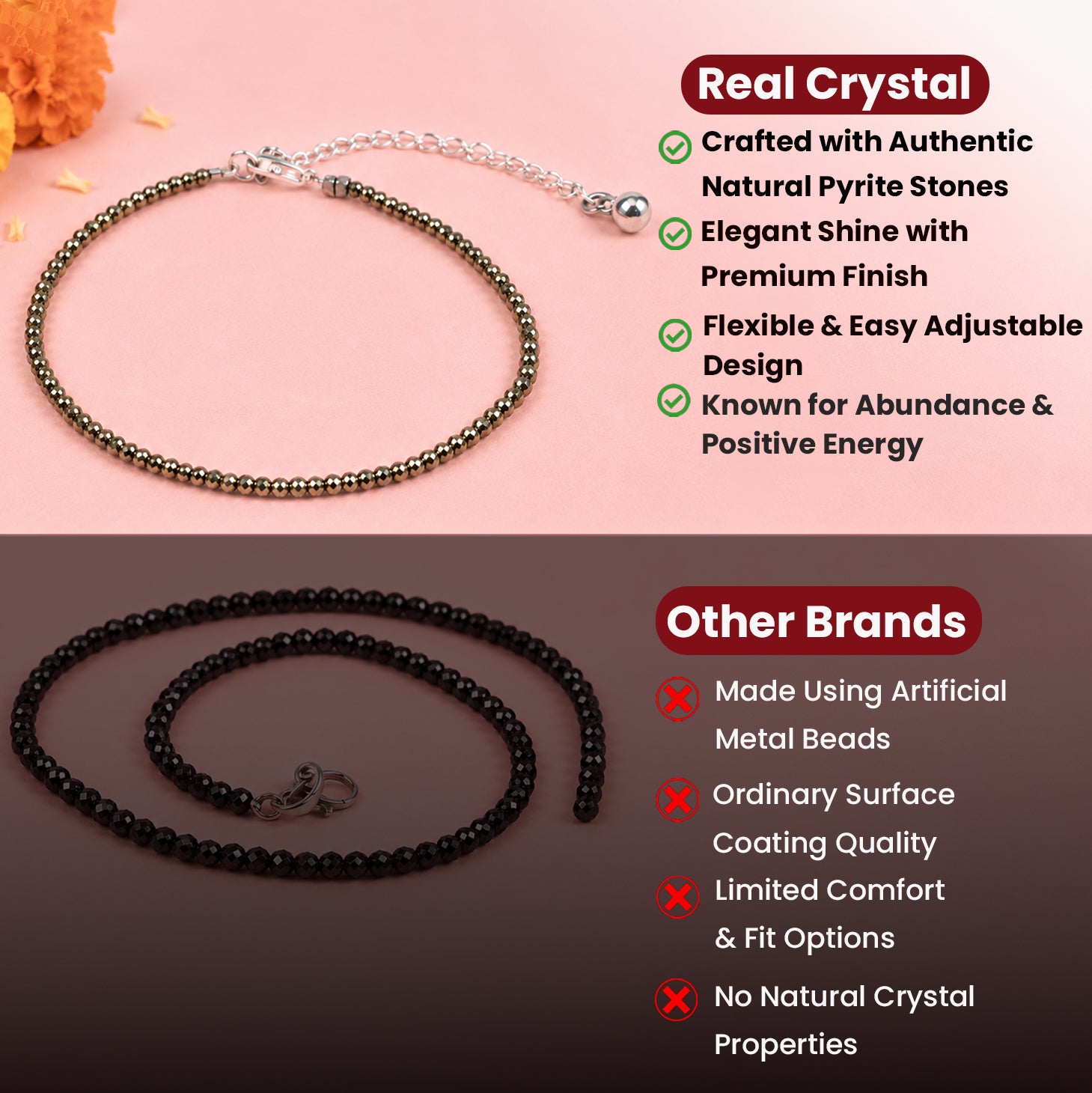 Raw Pyrite Anklet