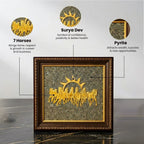 7 Horses on Raw Pyrite Frame